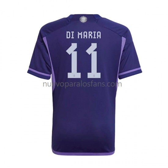 Camiseta de Fútbol Argentina Di Maria 11 Hombre Exterior Copa Mundial 2022 Manga Corta