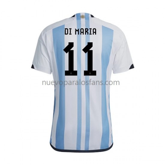 Camiseta de Fútbol Argentina Di Maria 11 Hombre Casa Copa Mundial 2022 Manga Corta