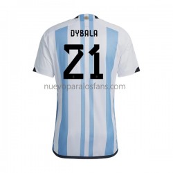 Camiseta de Fútbol Argentina Dybala 21 Hombre Casa Copa Mundial 2022 Manga Corta