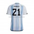 Camiseta de Fútbol Argentina Dybala 21 Hombre Casa Copa Mundial 2022 Manga Corta