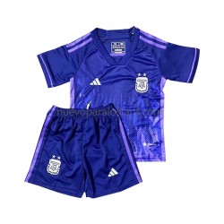 Camiseta de Fútbol Argentina Niño Exterior Copa Mundial 2022 Manga Corta