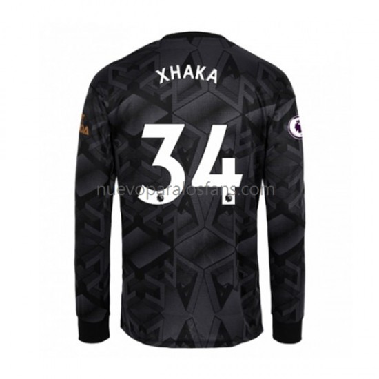Camiseta de Fútbol Arsenal Granit Xhaka 34 Hombre Exterior 2022-2023 Manga Larga