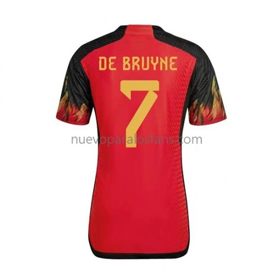 Camiseta de Fútbol Bélgica De Bruyne 7 Hombre Casa Copa Mundial 2022 Manga Corta