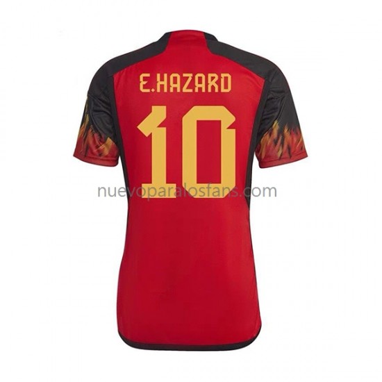 Camiseta de Fútbol Bélgica Hazard 10 Hombre Casa Copa Mundial 2022 Manga Corta