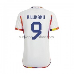 Camiseta de Fútbol Bélgica Lukaku 9 Hombre Exterior Copa Mundial 2022 Manga Corta