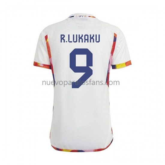 Camiseta de Fútbol Bélgica Lukaku 9 Hombre Exterior Copa Mundial 2022 Manga Corta