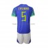 Camiseta de Fútbol Brasil Casemiro 5 Niño Exterior Copa Mundial 2022 Manga Corta