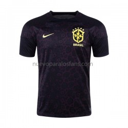 Camiseta de Fútbol Brasil Portero Hombre Casa Copa Mundial 2022 Manga Corta