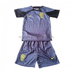 Camiseta de Fútbol Brasil Portero Niño Casa Copa Mundial 2022 Manga Corta
