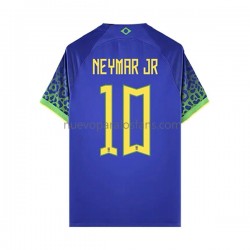 Camiseta de Fútbol Brasil Neymar JR 10 Hombre Exterior Copa Mundial 2022 Manga Corta