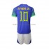 Camiseta de Fútbol Brasil Neymar JR 10 Niño Exterior Copa Mundial 2022 Manga Corta
