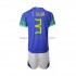 Camiseta de Fútbol Brasil Thiago Silva 3 Niño Exterior Copa Mundial 2022 Manga Corta