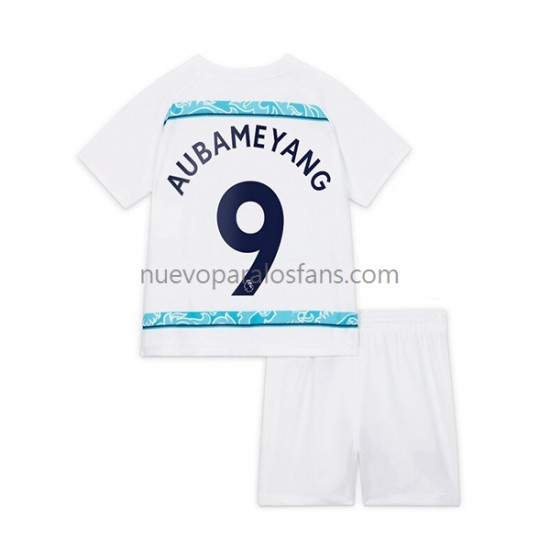 Camiseta de Fútbol Chelsea Aubameyang 9 Niño Exterior 2022-2023 Manga Corta