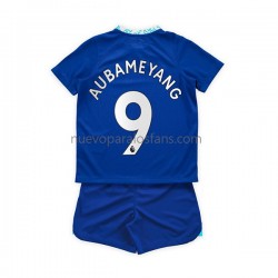 Camiseta de Fútbol Chelsea Aubameyang 9 Niño Casa 2022-2023 Manga Corta
