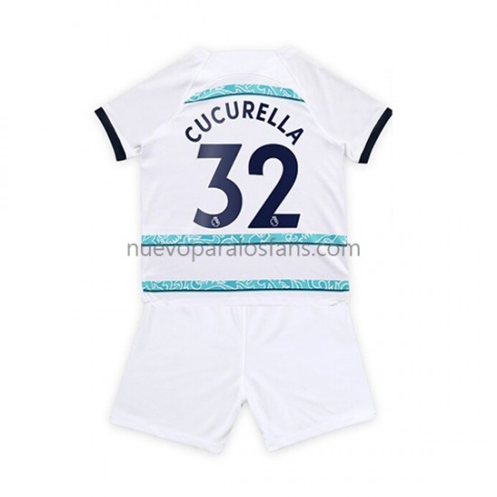 Camiseta de Fútbol Chelsea Cucurella 32 Niño Exterior 2022-2023 Manga Corta
