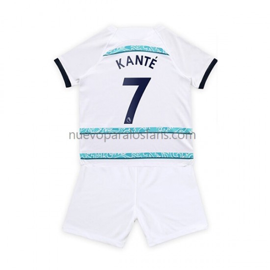 Camiseta de Fútbol Chelsea Kante 7 Niño Exterior 2022-2023 Manga Corta