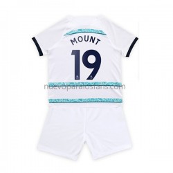 Camiseta de Fútbol Chelsea Mount 19 Niño Exterior 2022-2023 Manga Corta