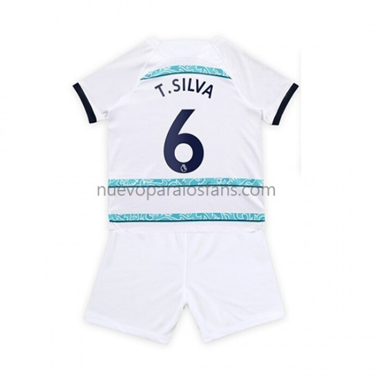 Camiseta de Fútbol Chelsea T. Silva 6 Niño Exterior 2022-2023 Manga Corta