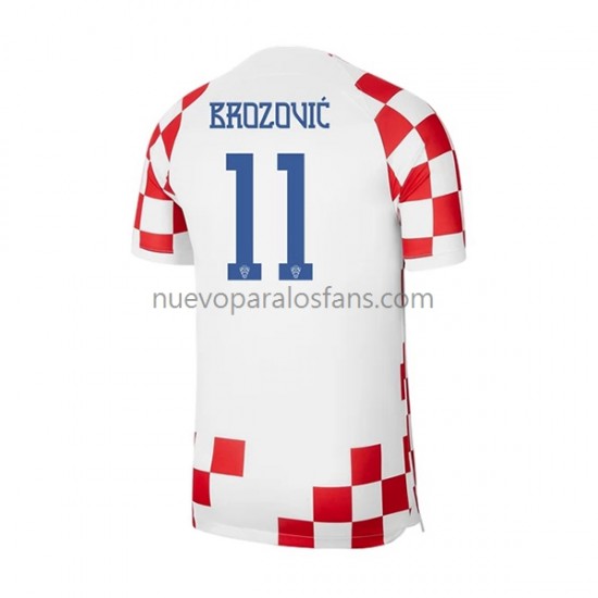 Camiseta de Fútbol Croacia Brozovic 11 Hombre Casa Copa Mundial 2022 Manga Corta