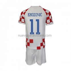 Camiseta de Fútbol Croacia Brozovic 11 Niño Casa Copa Mundial 2022 Manga Corta