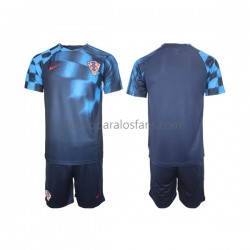 Camiseta de Fútbol Croacia Niño Exterior Copa Mundial 2022 Manga Corta