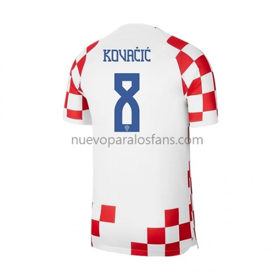 Camiseta de Fútbol Croacia Kovacic 8 Hombre Casa Copa Mundial 2022 Manga Corta