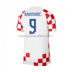 Camiseta de Fútbol Croacia Kramaric 9 Hombre Casa Copa Mundial 2022 Manga Corta