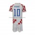 Camiseta de Fútbol Croacia Modrić 10 Niño Casa Copa Mundial 2022 Manga Corta