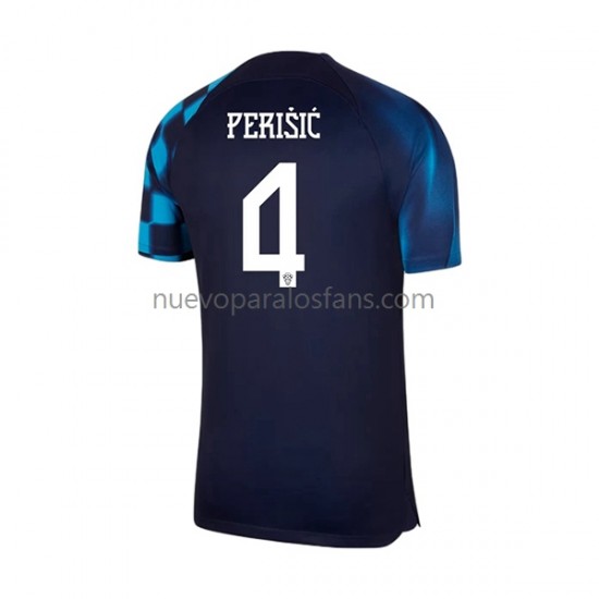 Camiseta de Fútbol Croacia Perisic 4 Hombre Exterior Copa Mundial 2022 Manga Corta