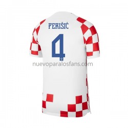Camiseta de Fútbol Croacia Perisic 4 Hombre Casa Copa Mundial 2022 Manga Corta