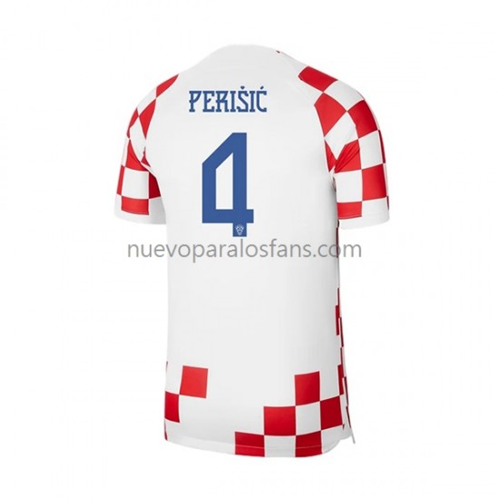 Camiseta de Fútbol Croacia Perisic 4 Hombre Casa Copa Mundial 2022 Manga Corta