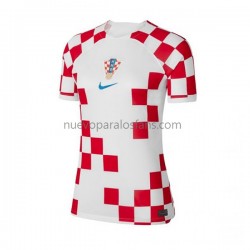 Camiseta de Fútbol Croacia Mujer Casa Copa Mundial 2022 Manga Corta