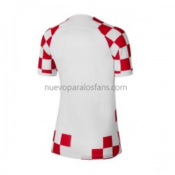 Camiseta de Fútbol Croacia Mujer Casa Copa Mundial 2022 Manga Corta