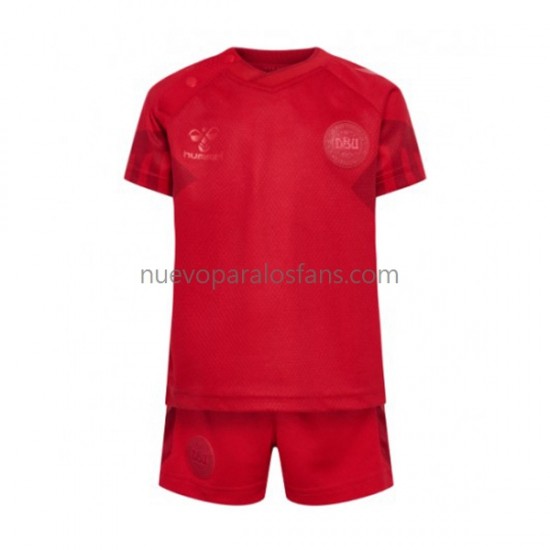 Camiseta de Fútbol Dinamarca Niño Casa Copa Mundial 2022 Manga Corta