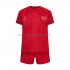 Camiseta de Fútbol Dinamarca Niño Casa Copa Mundial 2022 Manga Corta