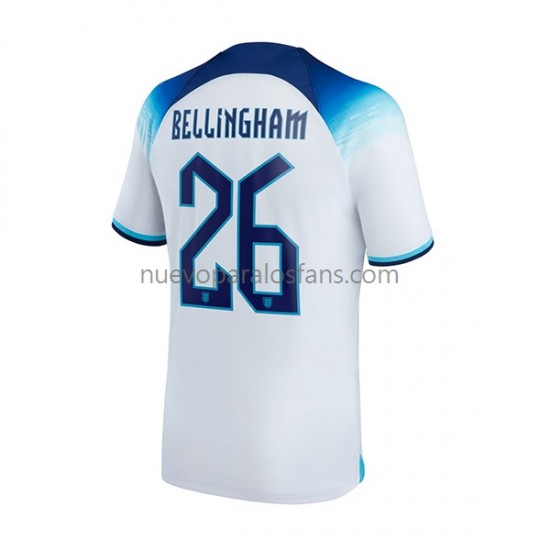 Camiseta de Fútbol Inglaterra Bellingham 26 Hombre Casa Copa Mundial 2022 Manga Corta