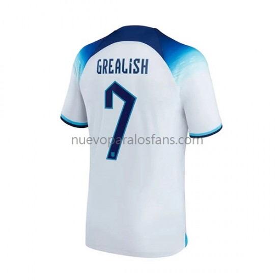 Camiseta de Fútbol Inglaterra Grealish 7 Hombre Casa Copa Mundial 2022 Manga Corta
