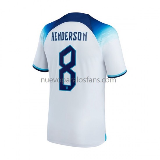 Camiseta de Fútbol Inglaterra Henderson 8 Hombre Casa Copa Mundial 2022 Manga Corta