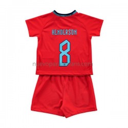 Camiseta de Fútbol Inglaterra Henderson 8 Niño Exterior Copa Mundial 2022 Manga Corta