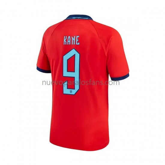 Camiseta de Fútbol Inglaterra Kane 9 Hombre Exterior Copa Mundial 2022 Manga Corta
