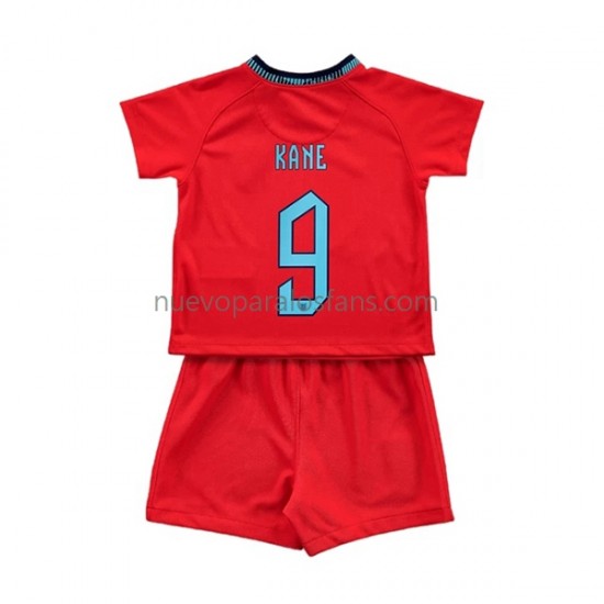 Camiseta de Fútbol Inglaterra Kane 9 Niño Exterior Copa Mundial 2022 Manga Corta