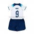 Camiseta de Fútbol Inglaterra Kane 9 Niño Casa Copa Mundial 2022 Manga Corta