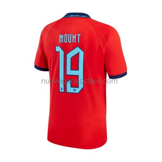 Camiseta de Fútbol Inglaterra Mount 19 Hombre Exterior Copa Mundial 2022 Manga Corta