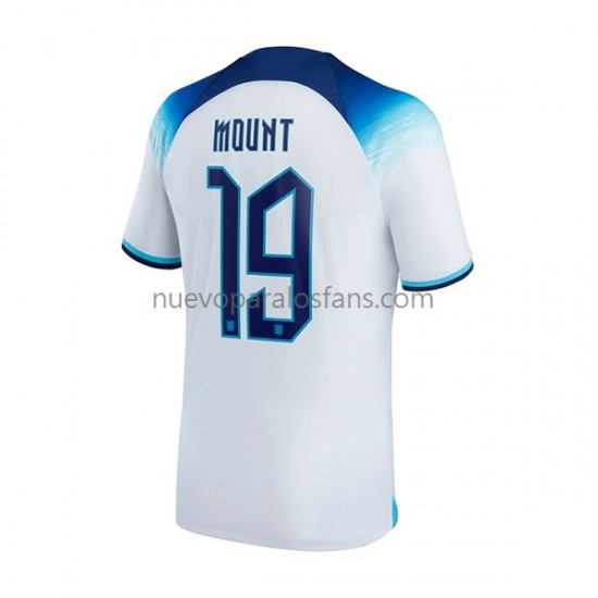 Camiseta de Fútbol Inglaterra Mount 19 Hombre Casa Copa Mundial 2022 Manga Corta
