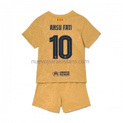 Camiseta de Fútbol FC Barcelona Ansu Fat 10 Niño Exterior 2022-2023 Manga Corta