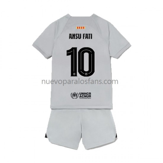 Camiseta de Fútbol FC Barcelona Ansu Fat 10 Niño Tercera 2022-2023 Manga Corta