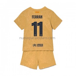 Camiseta de Fútbol FC Barcelona Ferran Torres 11 Niño Exterior 2022-2023 Manga Corta