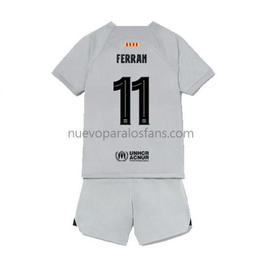 Camiseta de Fútbol FC Barcelona Ferran Torres 11 Niño Tercera 2022-2023 Manga Corta