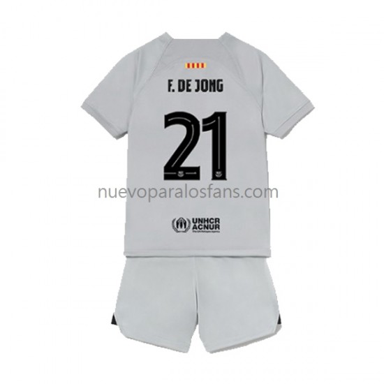 Camiseta de Fútbol FC Barcelona Frenkie de Jong 21 Niño Tercera 2022-2023 Manga Corta
