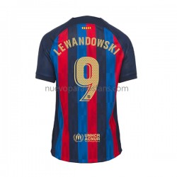 Camiseta de Fútbol FC Barcelona Lewandowski 9 Hombre Casa 2022-2023 Manga Corta